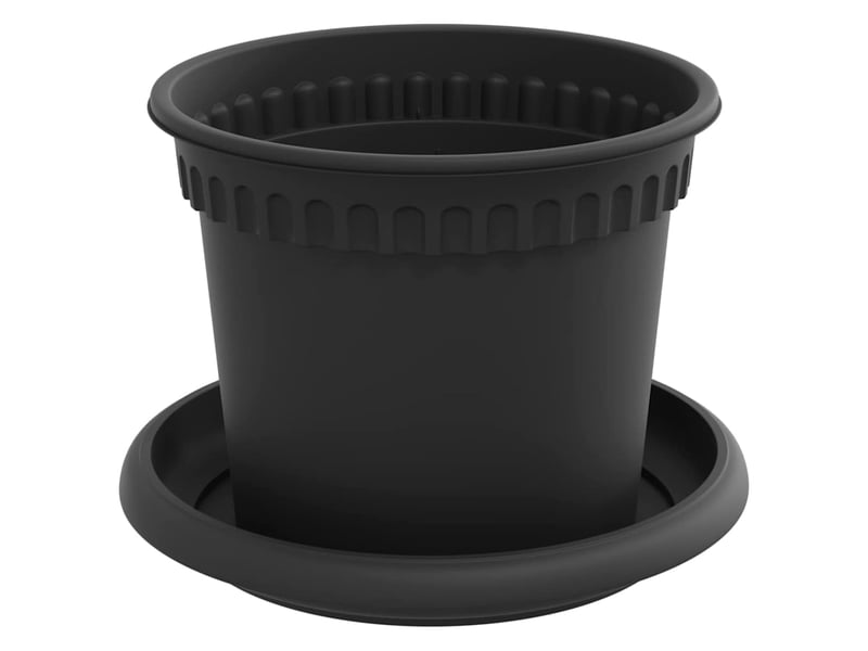 Jardinière - pots de plantes 24 pcs noir plastique - Conforama E