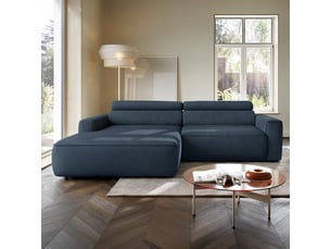 Selsey fando - canapé d'angle - 252 cm - velours bleu