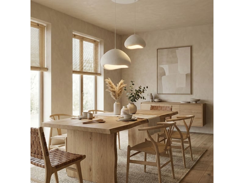  Luminaire design 2 suspensions en fibre de verre blanc marine  - Conforama E