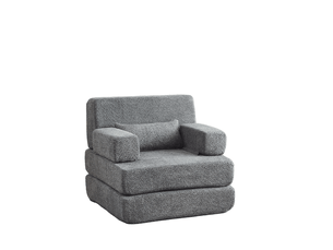Canapé droit relax manuel 1 place Tissu gris