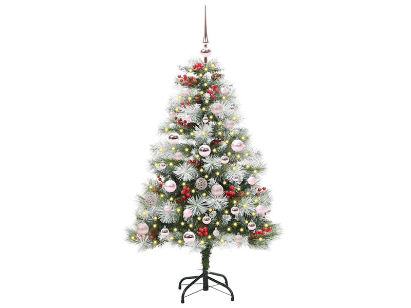  Sapin de noël - arbre de noël artificiel vert et blanc 120 cm  - Conforama C