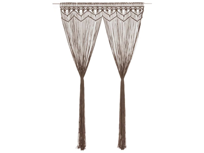  Rideau en macramé, rideau de porte taupe 140x240 cm coton cf43870  - Conforama B