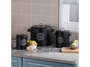 Lot de 3 boite de rangement pomme de terre bocaux rangement cusine des oignons (noir)