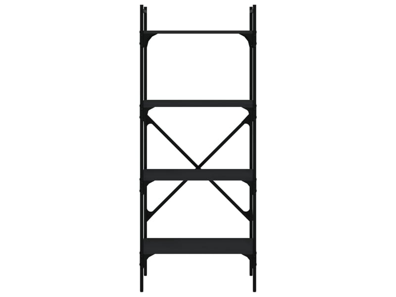  Bibliothèque à 4 niveaux, armoire à livres noir 56x31,5x138,5cm bois d'ingénierie  - Conforama C