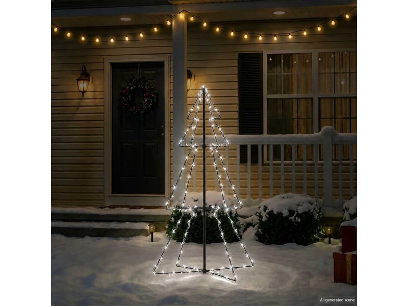  Arbre de noël, sapin de noël cône 160 led d'intérieur-d'extérieur 78x120 cm shl2976  - Conforama C
