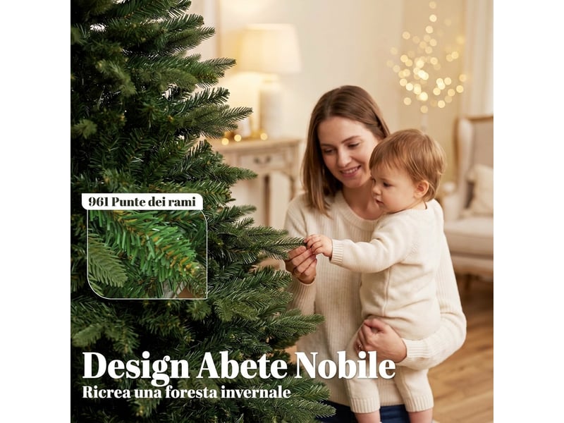  Sapin de noël artificiel noble fir, 961 branches, 180 cm, vert  - Conforama E