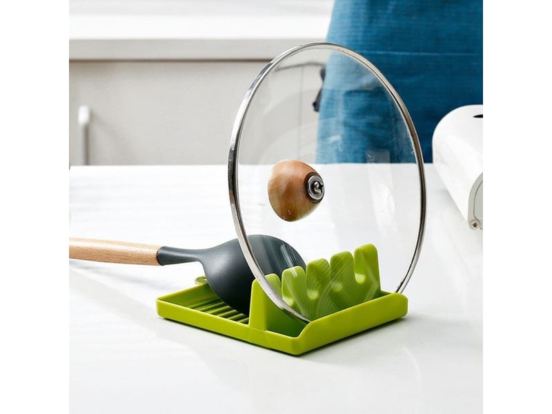  Porte-ustensiles - porte-cuillère - avec égouttoir - repose-cuillère pour comptoir - repose-cuillère - porte-couvercle de casserole - vert  - Conforama D