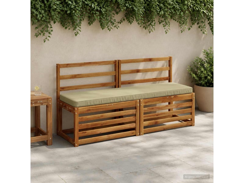  Lot de 2 coussins de banc, coussins d'assise vught 100 % polyester vert clair cf58222  - Conforama B