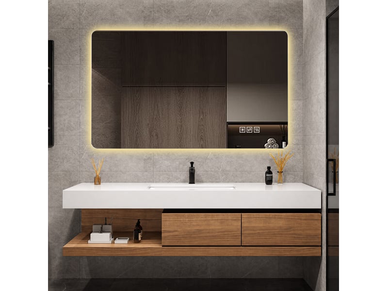 Miroir de salle de bain led 60x120 cm antibuée, 3 couleurs, ip44 - Conforama D