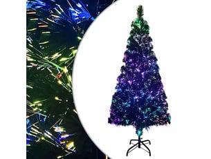 Sapin de noël - arbre de noël artificiel avec support vert 210 cm fibre optique
