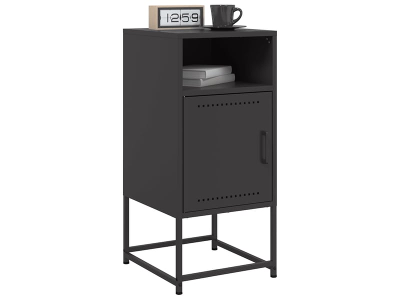  Lot de 2 tables de chevet - cabinet de chevet - table de nuit noir 36x39x78 cm acier  - Conforama C