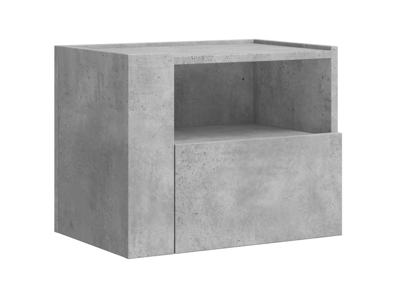  Lot de 2 tables de chevet - cabinet de chevet - table de nuit murales gris béton 45x30x35 cm  - Conforama D