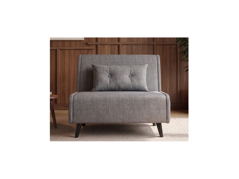  Fauteuil convertible presto 1 place - velours gris - couchage 100x190cm  - Conforama D
