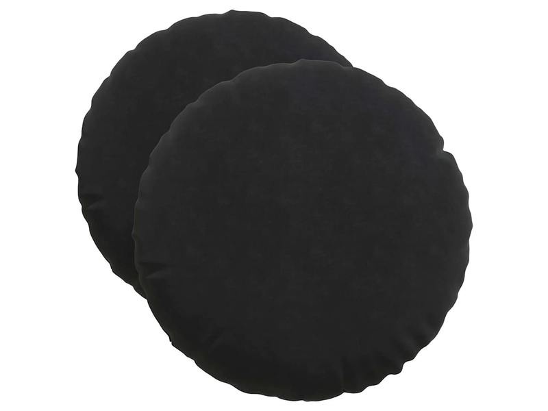  Lot de 2 coussins de siège, coussins décoratifs velours noir ø50 x 19 cm cf59909  - Conforama A