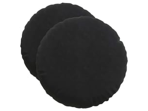 Lot de 2 coussins de siège, coussins décoratifs velours noir ø50 x 19 cm cf59909