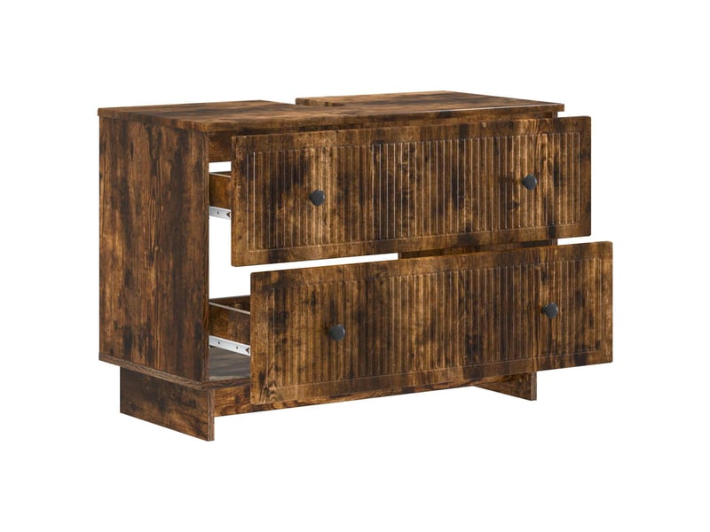  Meuble sous lavabo de salle de bain ede chêne fumé cf64874  - Conforama C