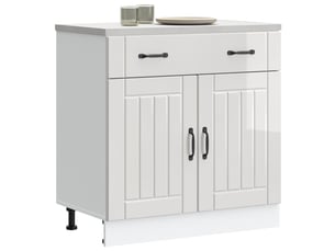 Meuble de rangement, armoire de cuisine lucca blanc brillant bois ingénierie shl7529