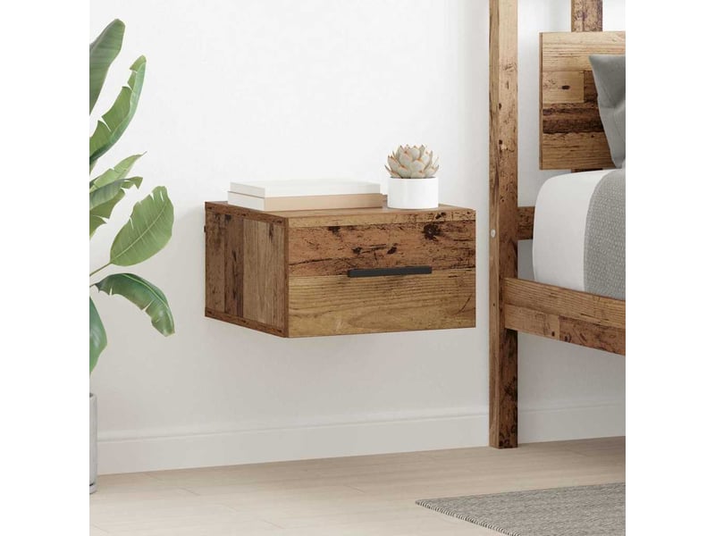 Table de chevet chambre 35x35x20cm bois d'ingénierie bois ancien shl9634 - Conforama B