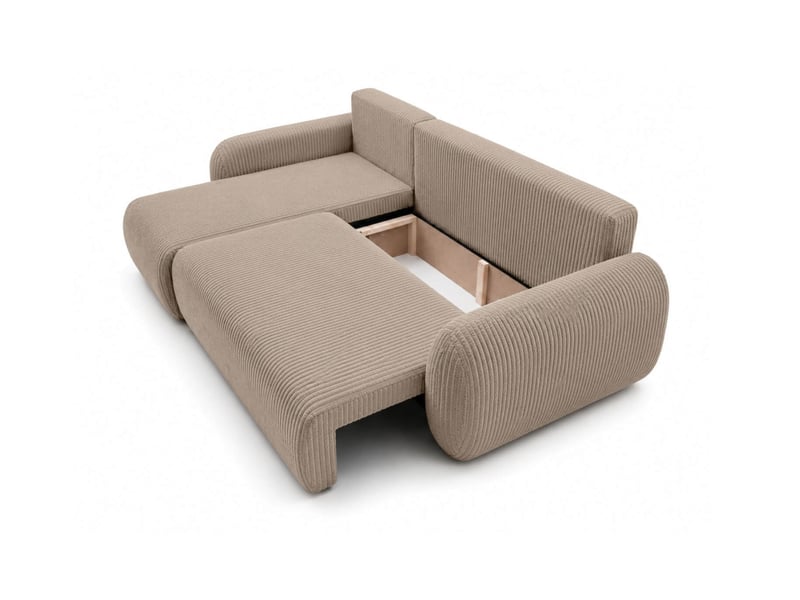  Alya - canapé d'angle convertible et réversible 3 places en velours côtelé  - Conforama D