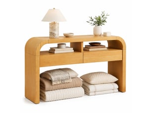 Table basse rectangulaire coloris naturel <strong>FLORAGRACE</strong> <strong></strong> - 35.5 cmx120 cm
