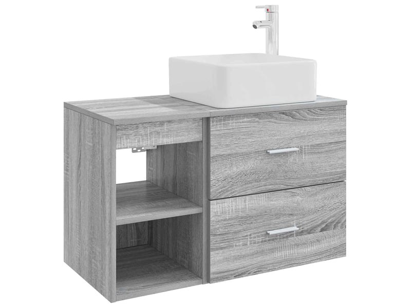 Ensemble de mobilier de salle de bain 2 pcs sonoma gris shl428 - Conforama A