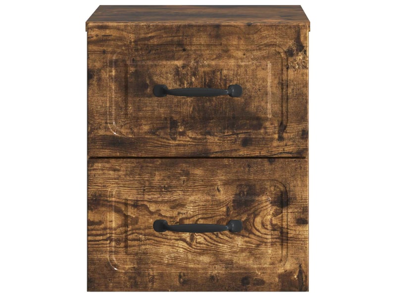 Table de chevet - cabinet de chevet - table de nuit mural chêne fumé 34,5 x 33 x 40 cm - Conforama D