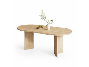 Table à manger 160 x 80 cm pour 6 à 8 personnes, plateau mdf 18 mm, chêne