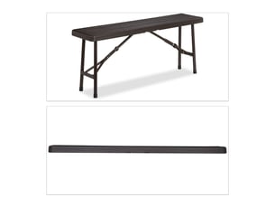 Lot de 2 bancs pliants étroits pour balcon jardin 100 x 40 x 45 cm pratiques et résistants en plastique bois foncé 13_0010176