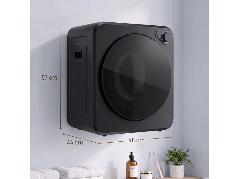 Sèche linge à évacuation compact 2,5kg, sèche-linge électrique 400800 w, 5 modes de séchage, charge frontale, noir - Conforama C