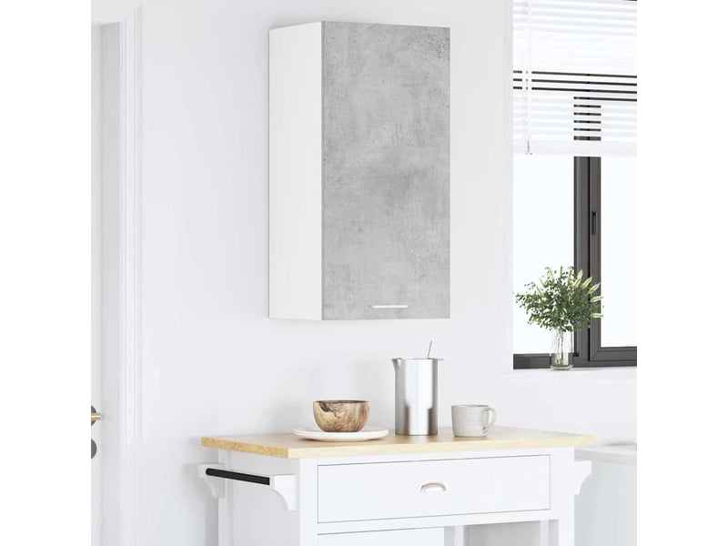  Meuble de rangement, armoire suspendue gris béton et blanc 40x31x80cm  - Conforama D