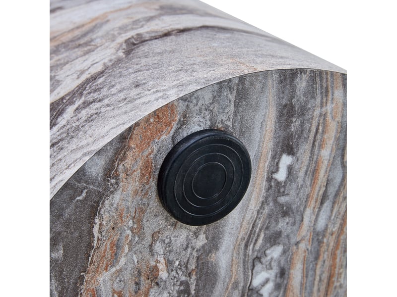  Table basse ronde 30x30x55 cm design minimaliste, plateau mdf finition marbre gris, stable pour salon, moderne, mdf  - Conforama E