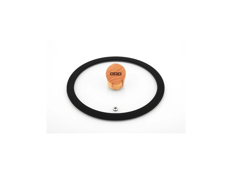 Couvercle ector 18cm en verre avec poignée en bois ogo - Conforama A