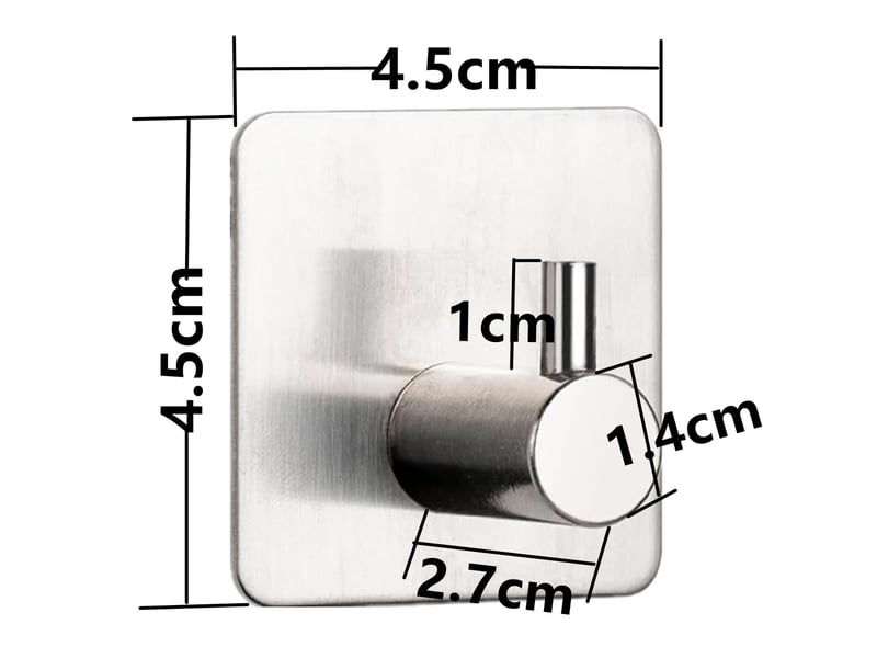  Lot de 6 crochets autocollants pour serviettes - sans perçage - en acier inoxydable - idéal pour salle de bain, toilettes, cuisine, bureau - argenté, gris  - Conforama C