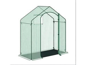 Serre de jardin en polyéthylène vert 200 x 80 x 200 cm avec porte zippée enroulable et fenêtre ouvrable