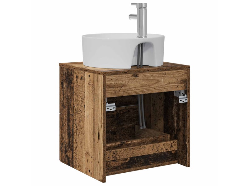  Vanité de lavabo mural, meuble de rangement bois ancien 49.5x44.5x65 cm shl8253  - Conforama E