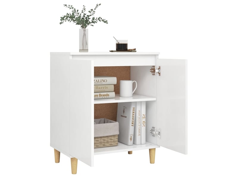  Buffet salon | buffet avec pieds en bois massif blanc bois d'ingénierie  - Conforama D