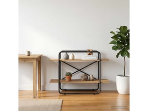 Étagère 2 niveaux, étagère de rangement 100 x 35 x 70 cm pb chêne artisanal