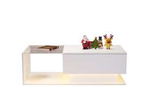 Table basse rectangulaire coloris blanc <strong>MERAX</strong> <strong>table basse blanc</strong> - 50 cmx100 cm