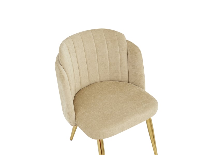 Lot de 6 chaises de salle à manger modernes 58.5x62x78cm - chaise rembourrée - pieds de chaise réglables en hauteur - marron et doré - Conforama R