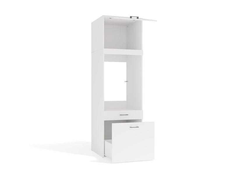  Pola Rehausse - Meuble de salle de bains, à placer au-dessus d'un lave-linge/sèche-linge - 64x50x64 cm – Blanc  - Conforama E