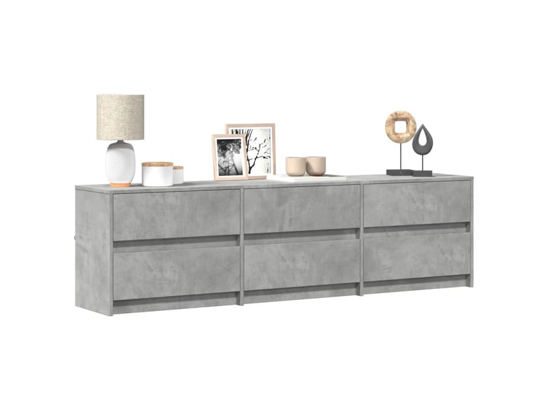 Meuble tv - banc tv - meuble de rangement avec led gris béton 180x34x50 cm bois d'ingénierie - Conforama B