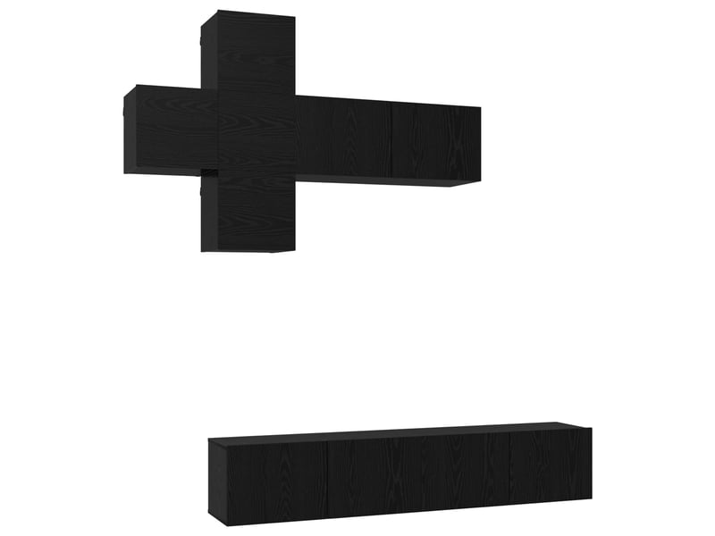  Ensemble meuble tv - banc tv - meuble de rangement 8 pcs bois d'ingénierie  - Conforama A