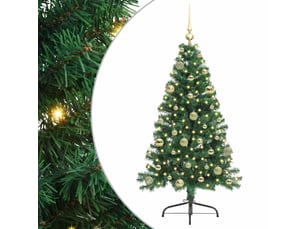 Sapin de noël - arbre de noël artificiel pré-éclairé vert 150 cm pvc