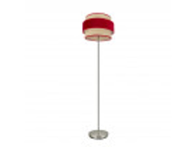  Fabrilamp reyes lampadaire textile naturel et rouge, 1 x e27, h 160 cm, ø 40 cm 177441007 - Conforama B