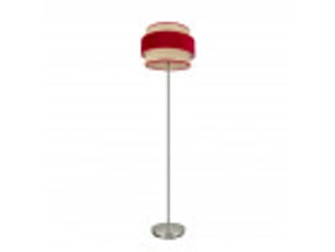 Fabrilamp reyes lampadaire textile naturel et rouge, 1 x e27, h 160 cm, ø 40 cm