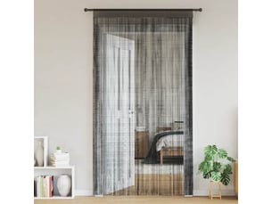 Lot de 2 rideaux en fils, rideau de porte 100 x 250 cm noir cf43840