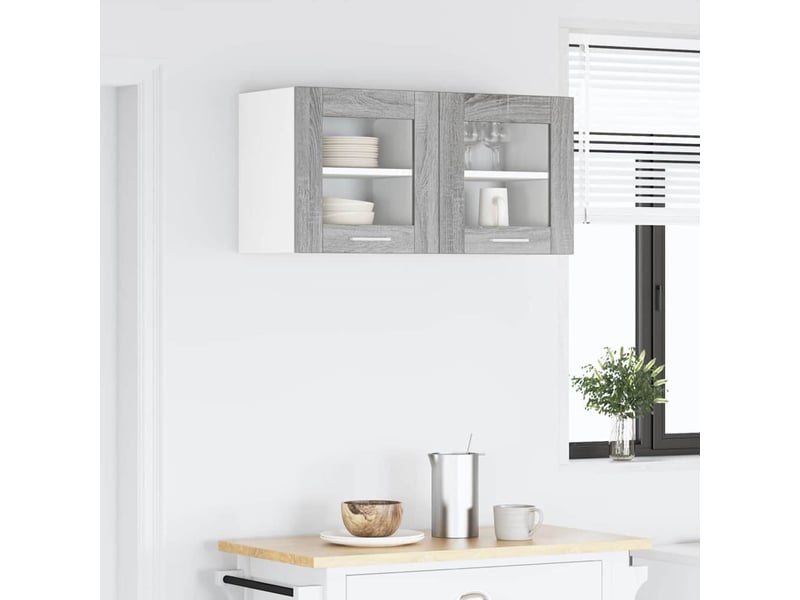 Meuble de rangement, armoire suspendue gris sonoma 40x31x40cm bois d'ingénierie - Conforama D