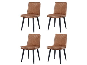 Lot de 4 chaises de salle à manger,49x57x84 cm,polyuréthane,marron