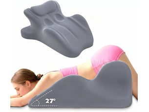 Coussin wedge en mousse à mémoire de forme, inclinaison 27°, support ergonomique pour dos, cou et jambes, gris, 59x46x24 cm