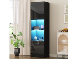 Vitrine coloris noir 1 étagère(s) <strong>VIVRYN</strong> <strong></strong> - 45 cmx160 cm